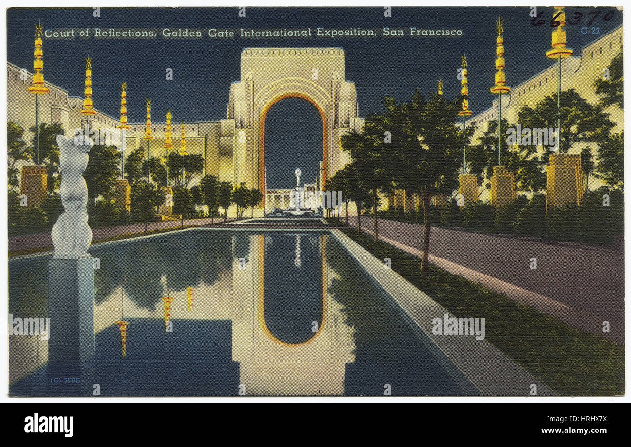 Gericht von Reflexionen, Golden Gate International Exposition, San Francisco Stockfoto