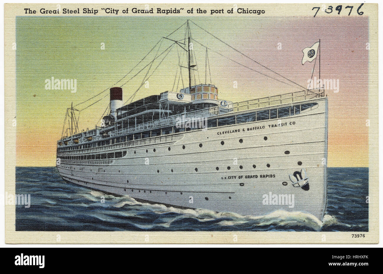 Illinois - das große Stahl Schiff "Stadt von Grand Rapids," der Hafen von Chicago Stockfoto