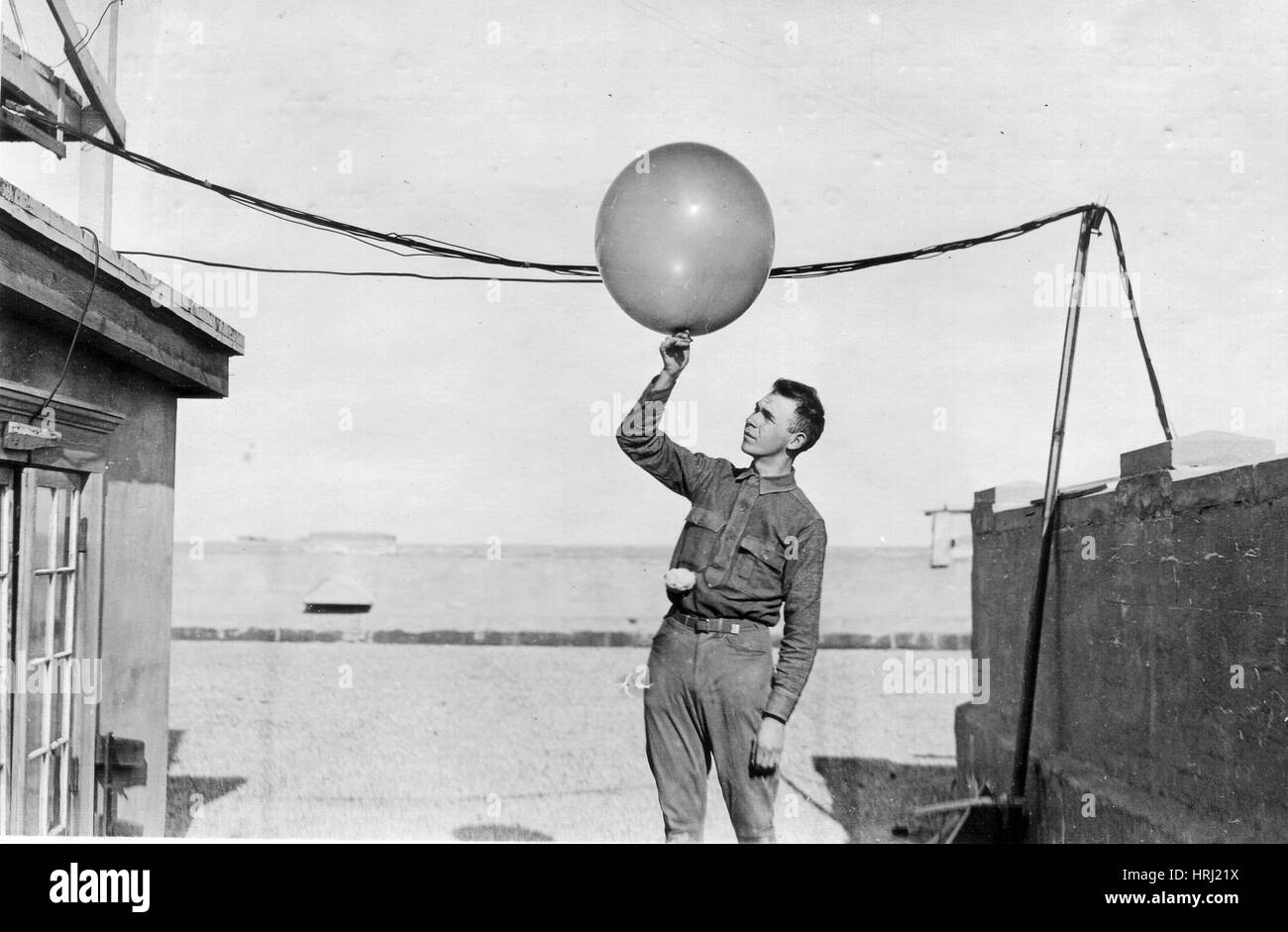 Signal Corps Kontrollen Wetterballon, 1918 Stockfoto