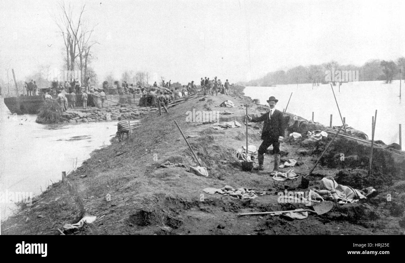 Reparatur von Mississippi Levee, 1903 Stockfoto
