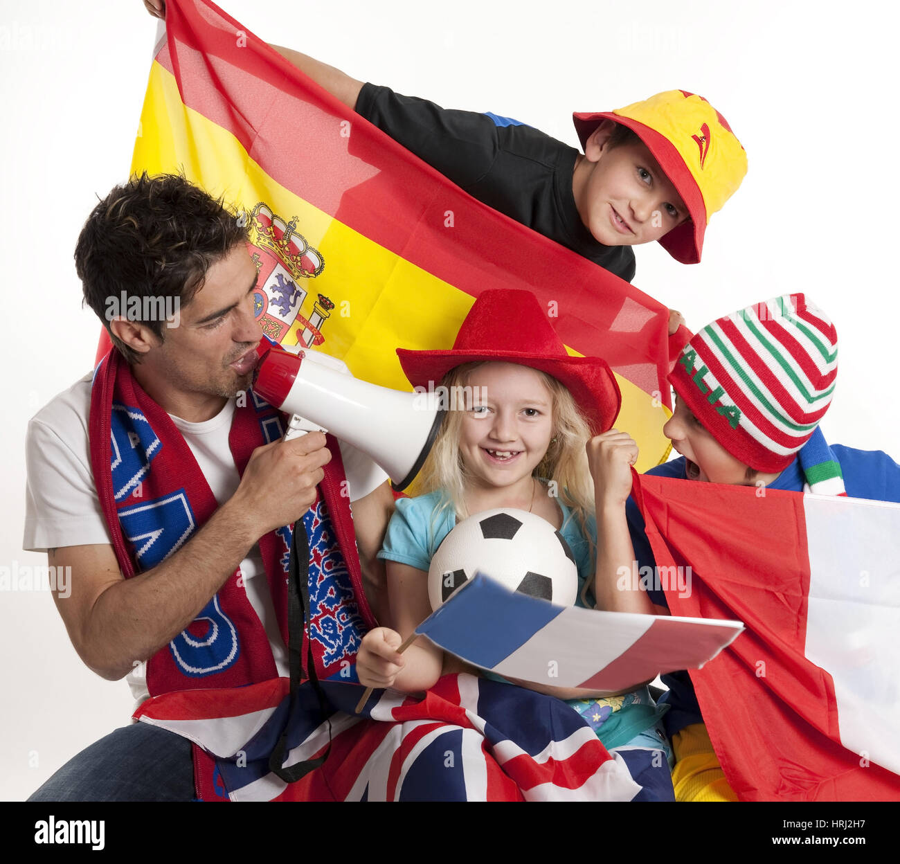 Fussballfans aus Verscheidenen Laendern Stockfoto