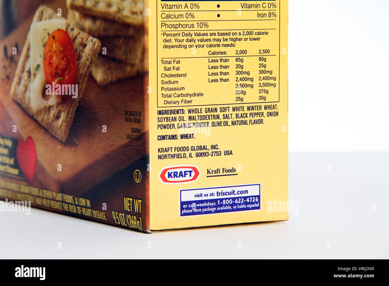 Ernährung-Label - Cracker Stockfoto