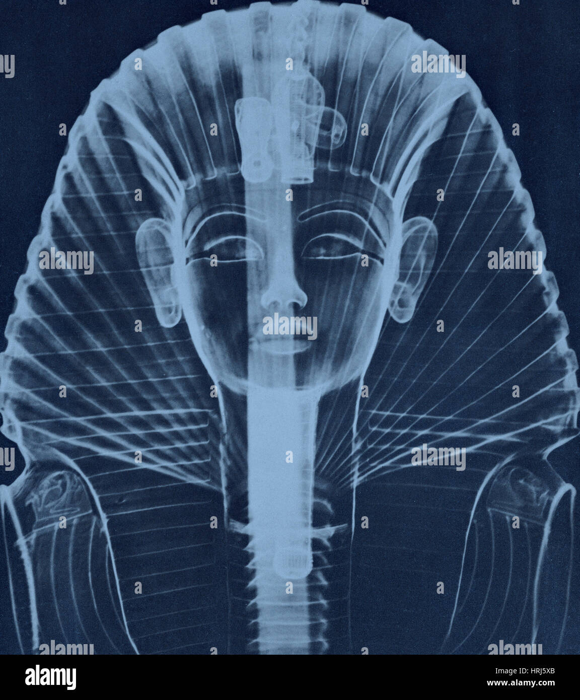 Röntgen der ägyptischen Maske des Tut Stockfoto