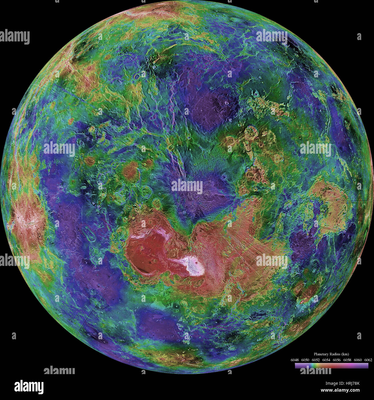 Venus, hemisphärische Ansicht zentriert am Nordpol Stockfoto