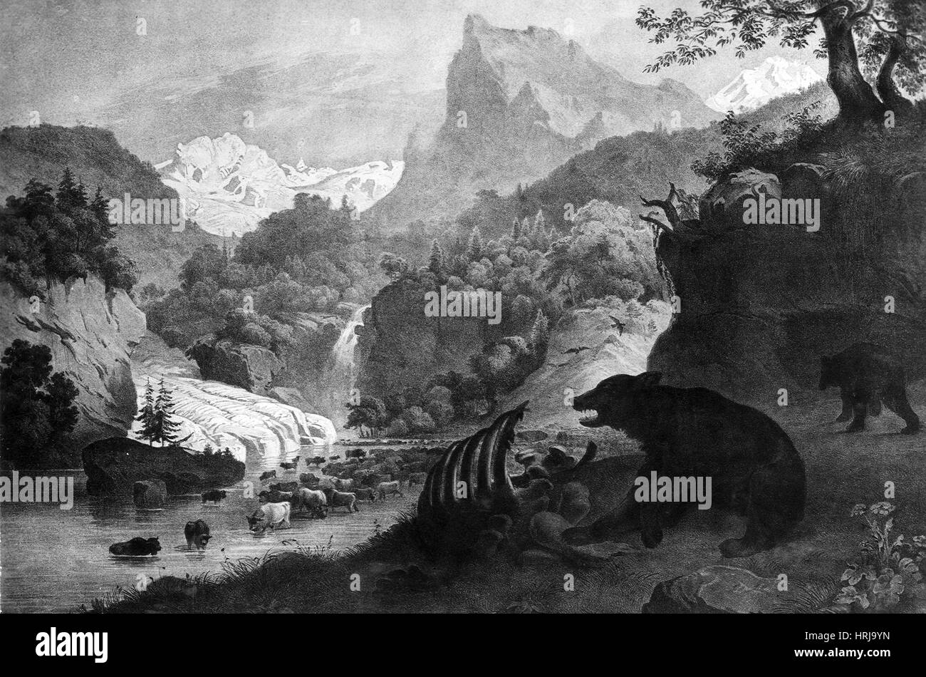 Prähistorische, Pleistozän Landschaft Stockfoto