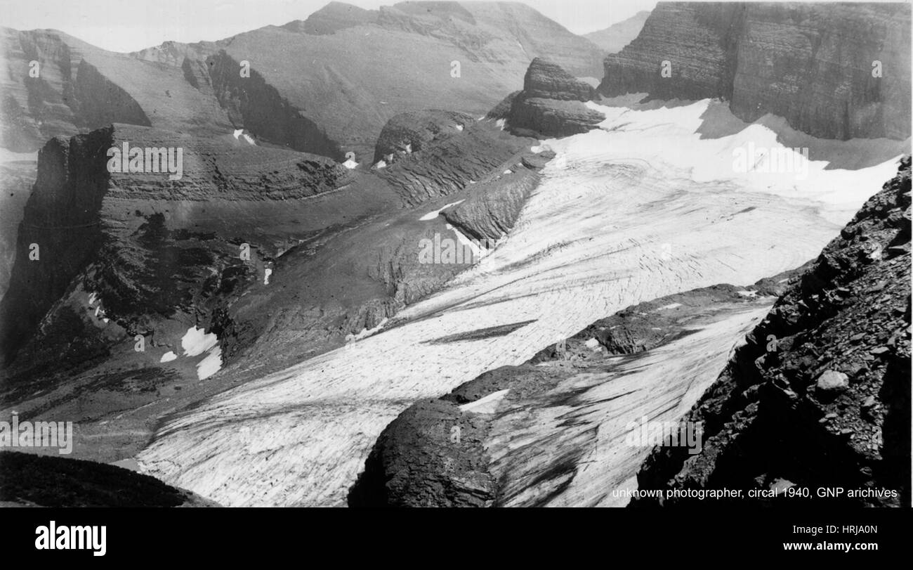 Grinnell Gletscher, Glacier NP, 1940 Stockfoto