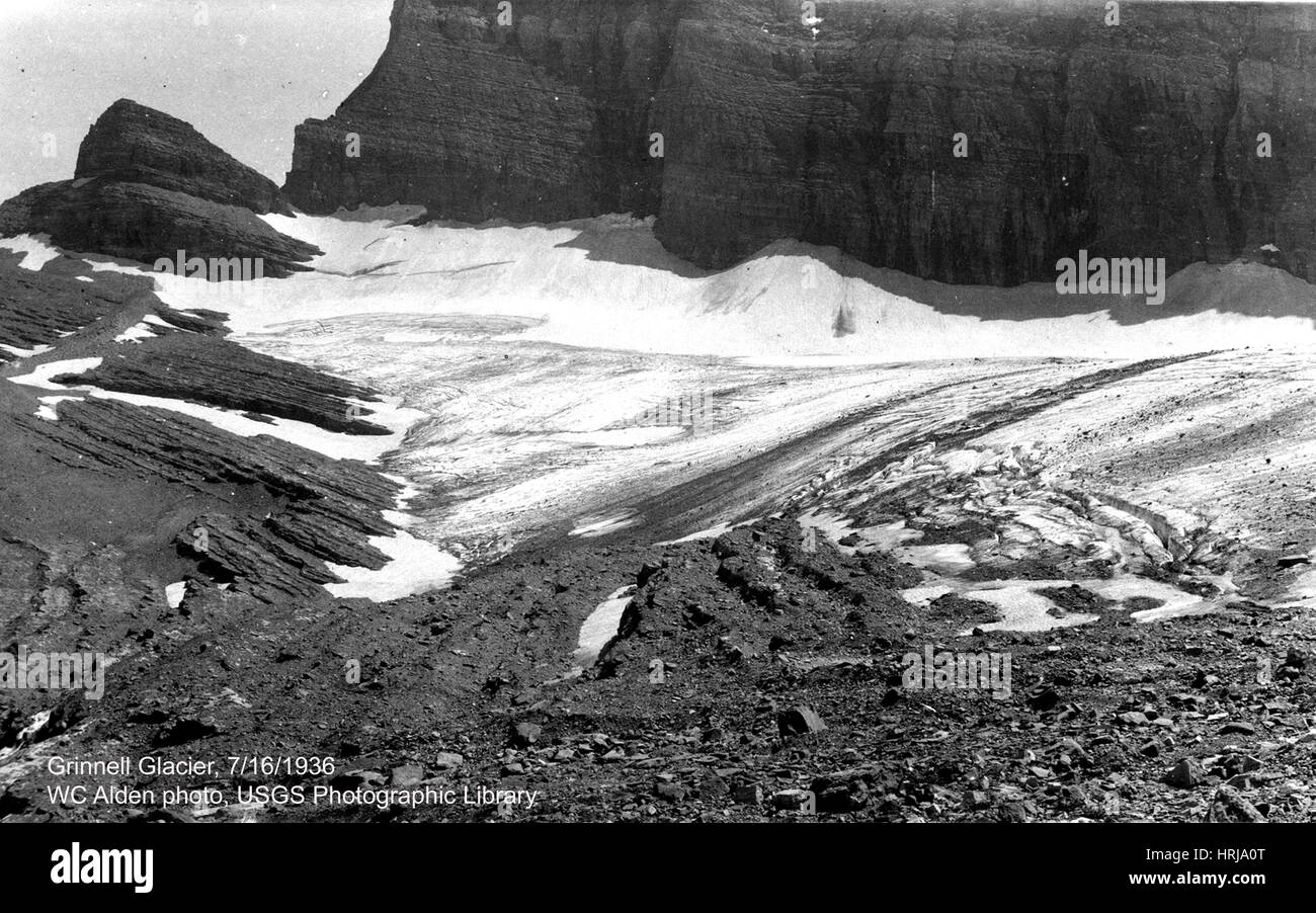 Grinnell Gletscher, Glacier NP, 1936 Stockfoto