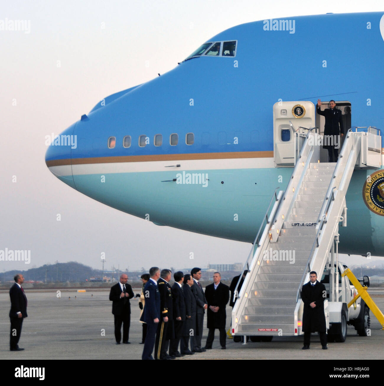 Präsident Obama, Osan Air Base, Südkorea Stockfoto