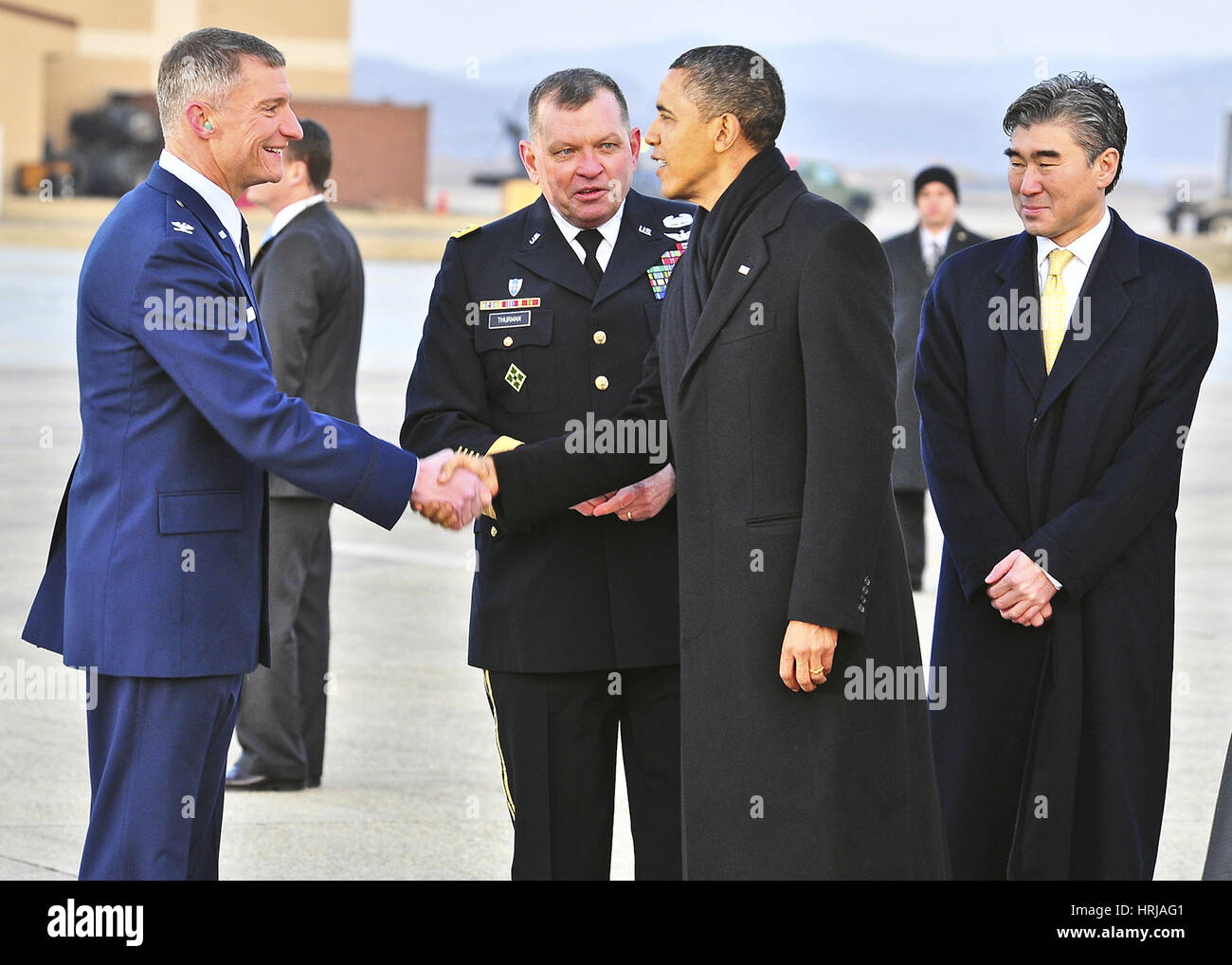 Präsident Obama, Osan Air Base, Südkorea Stockfoto