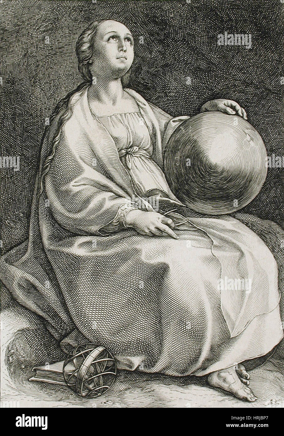 Urania, griechische Muse der Astronomie Stockfoto