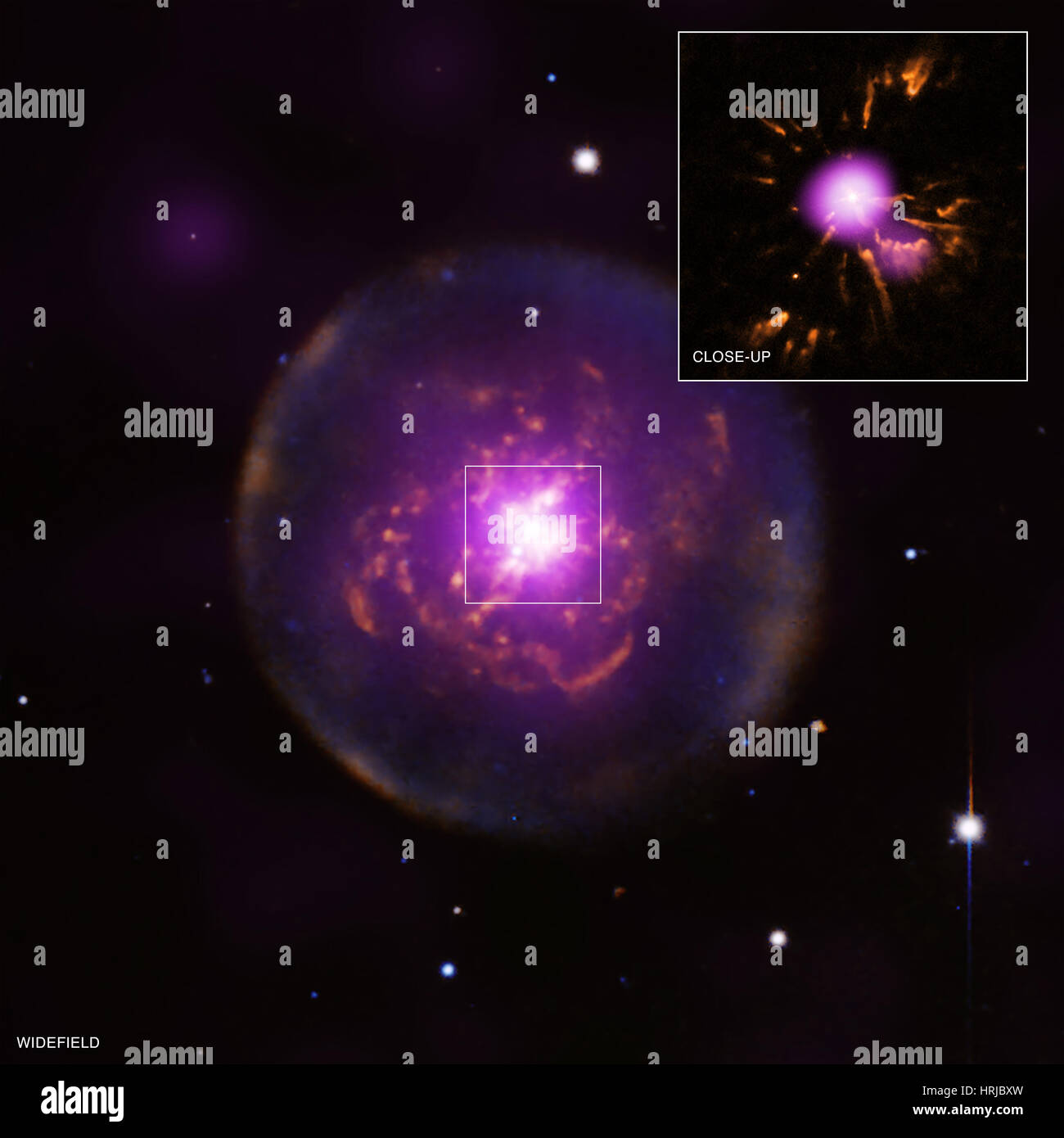 Abell 30, planetarischer Nebel, WF Composite Stockfoto