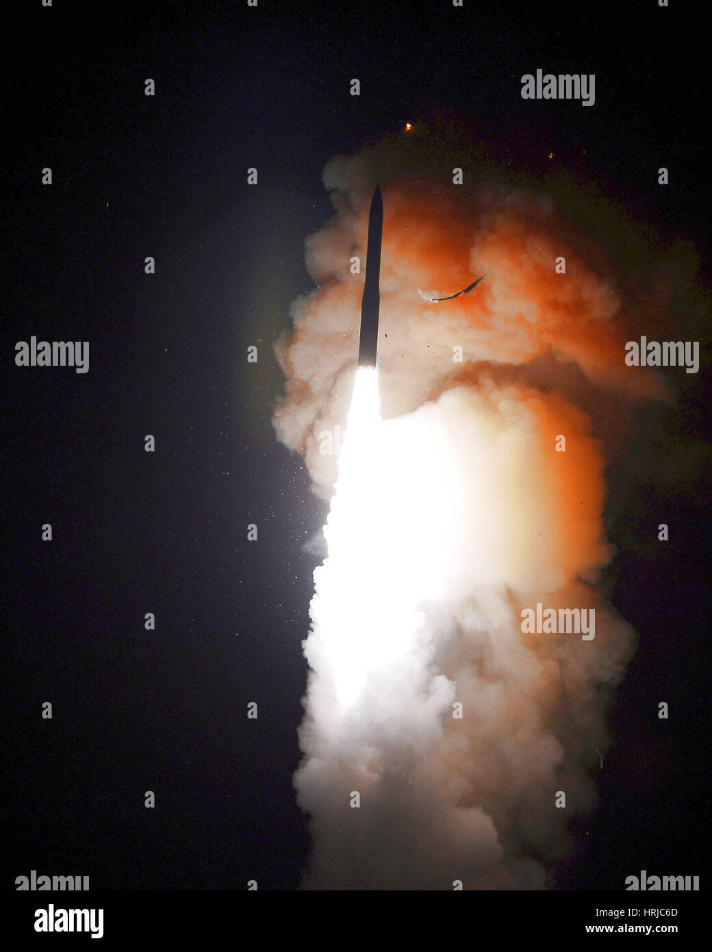 Minuteman III Raketentest Stockfoto