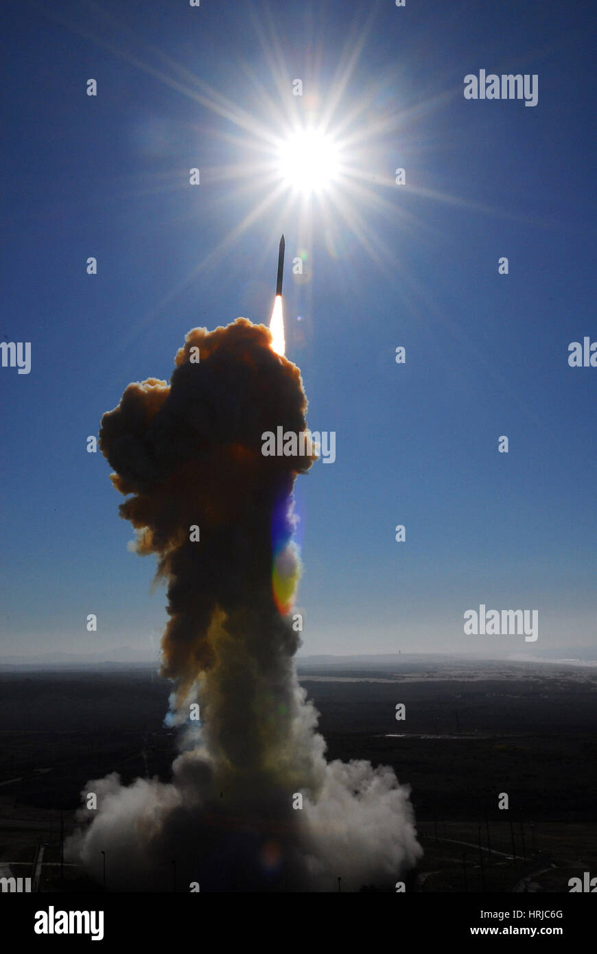 Interceptor Missile Test Stockfoto