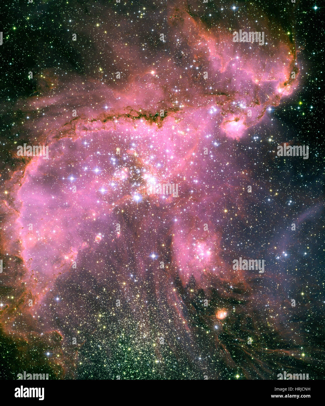 NGC 346, Sternhaufen in SMC Stockfoto