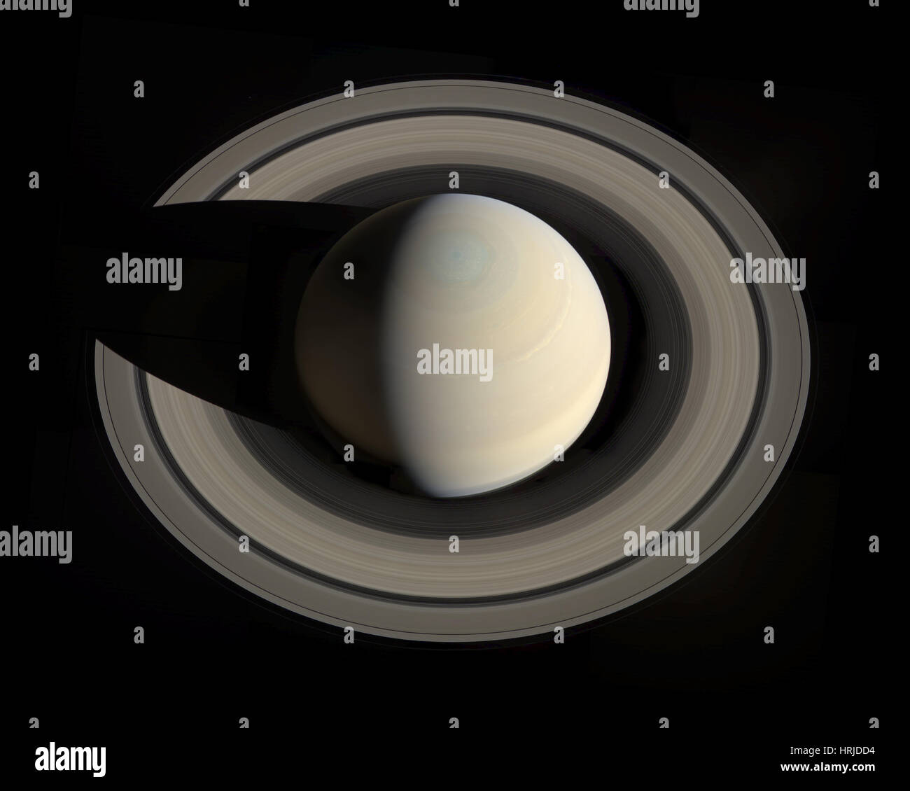 Saturn von oben Stockfoto