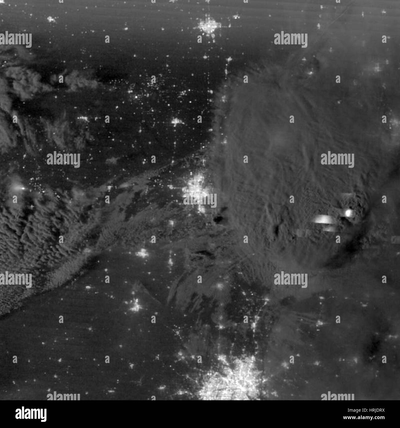 Oklahoma City in der Nacht nach dem Tornado, 2013 Stockfoto