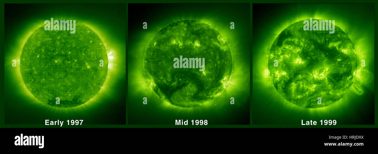 Sonne, die Annäherung an die solaren Maximums, Zyklus 23, ETI Stockfoto