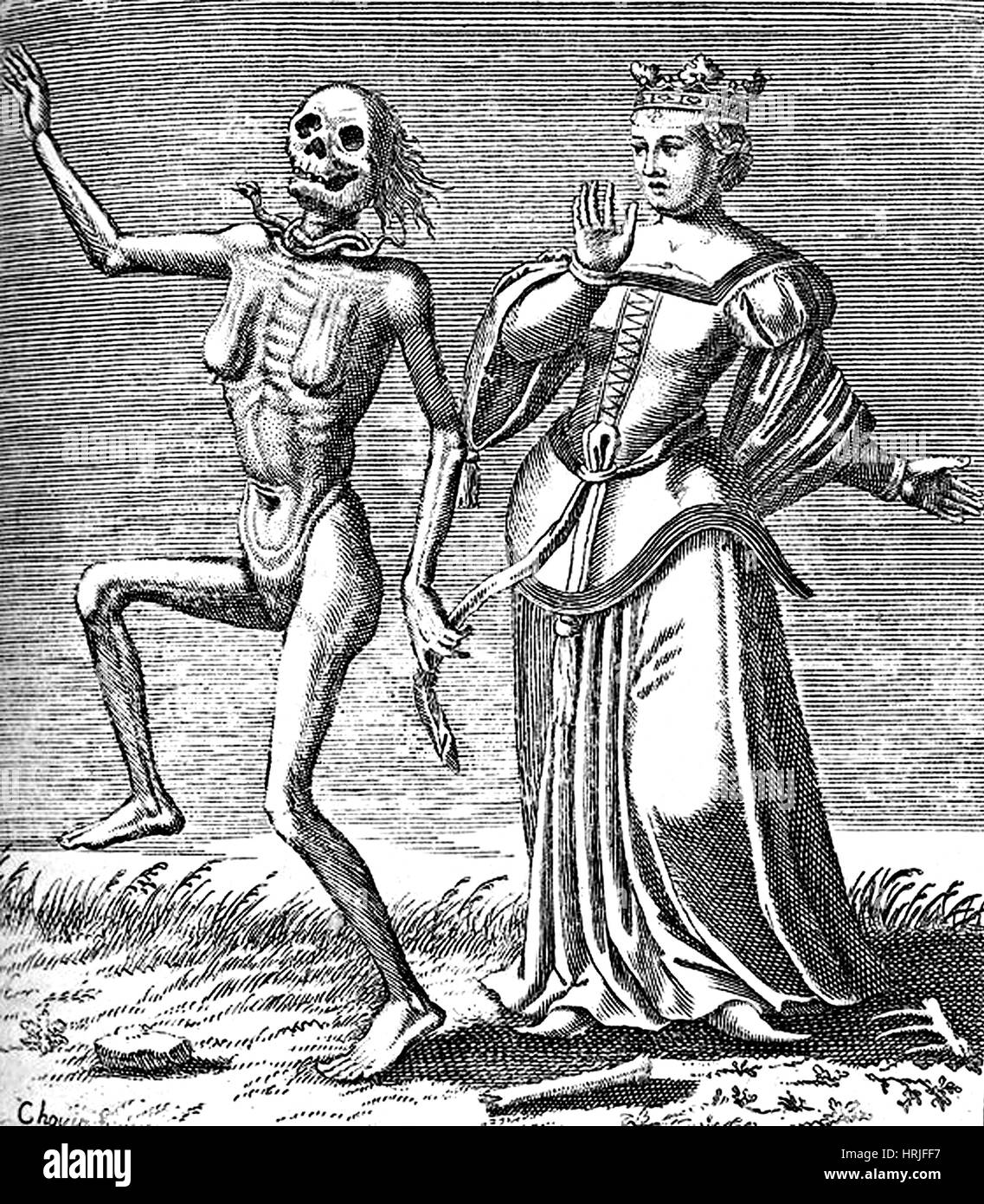 Danse Macabre, 1744 Stockfoto