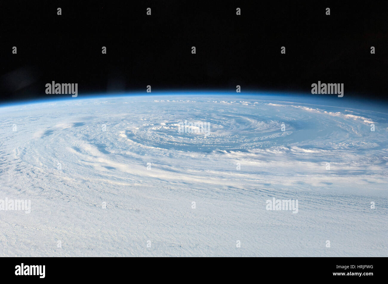 Sturm aus dem Weltraum gesehen Stockfoto