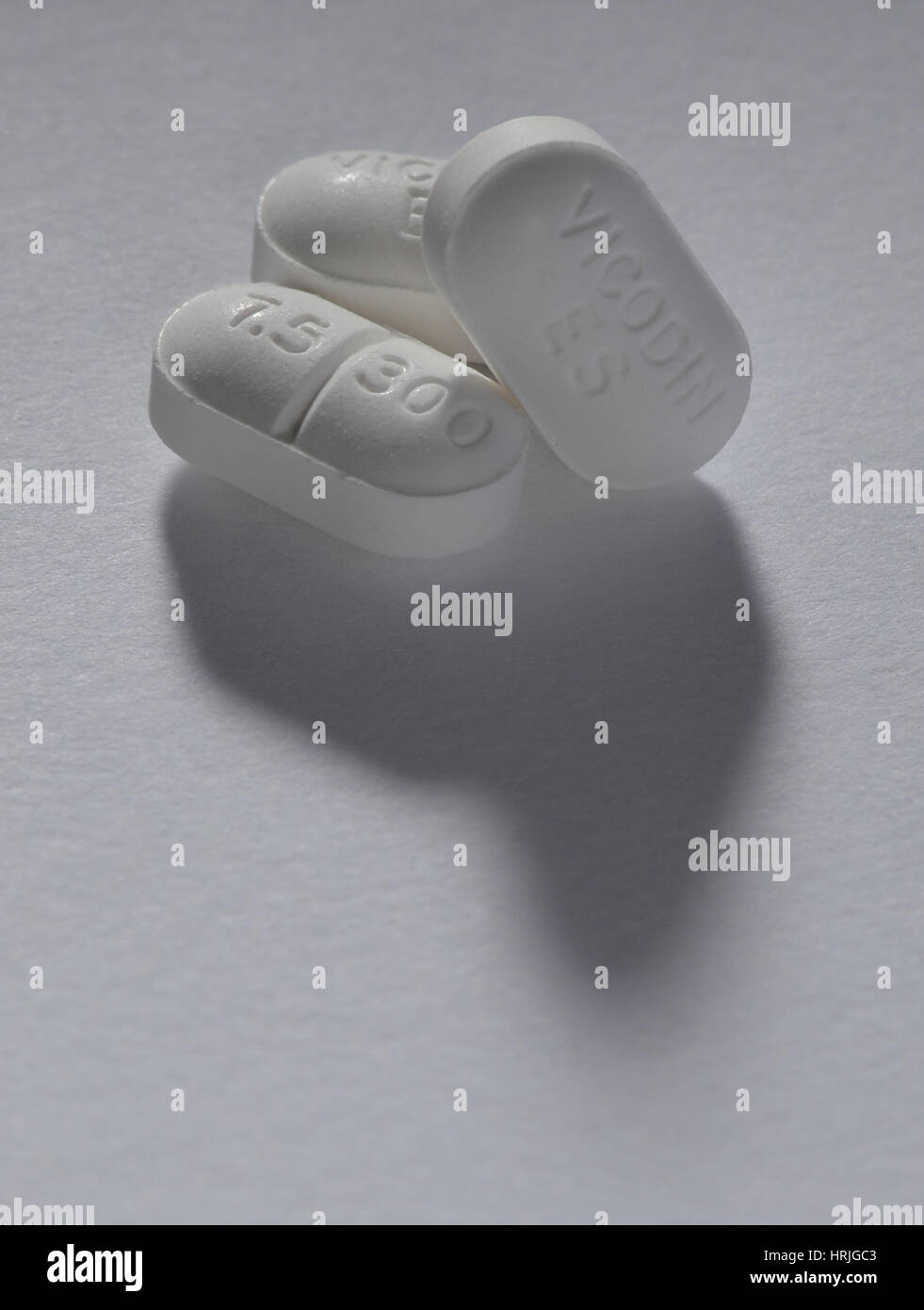 Verschreibungspflichtige Medikamente. Vicodin 7,5-300 MG Stockfoto