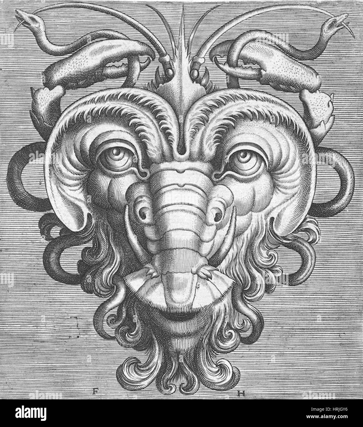 Flämische Maske, 1555 Stockfoto