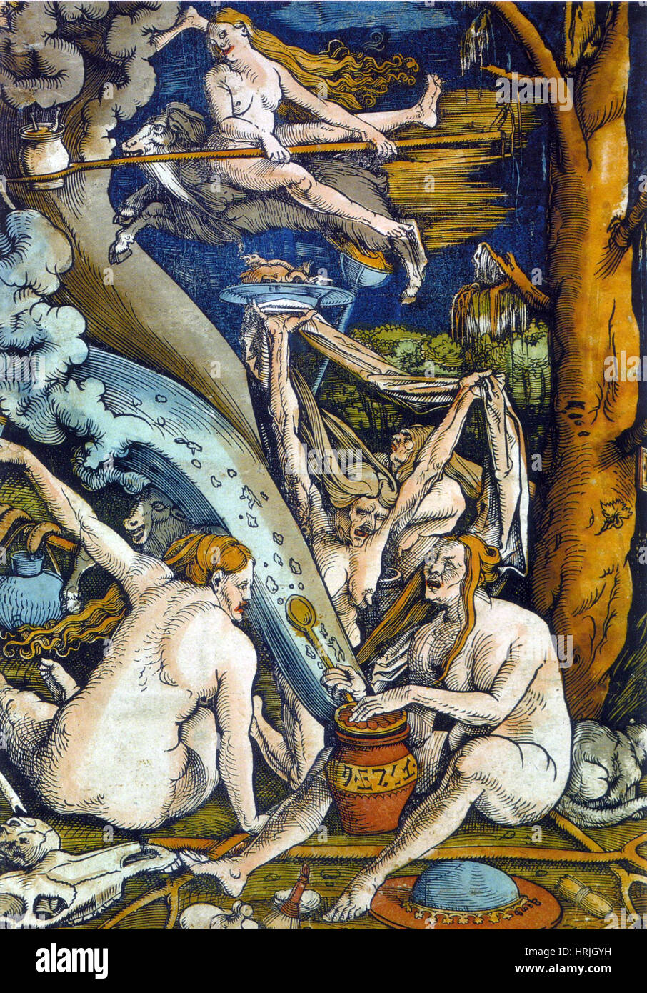 Hexen Sabbat, 1508 Stockfoto