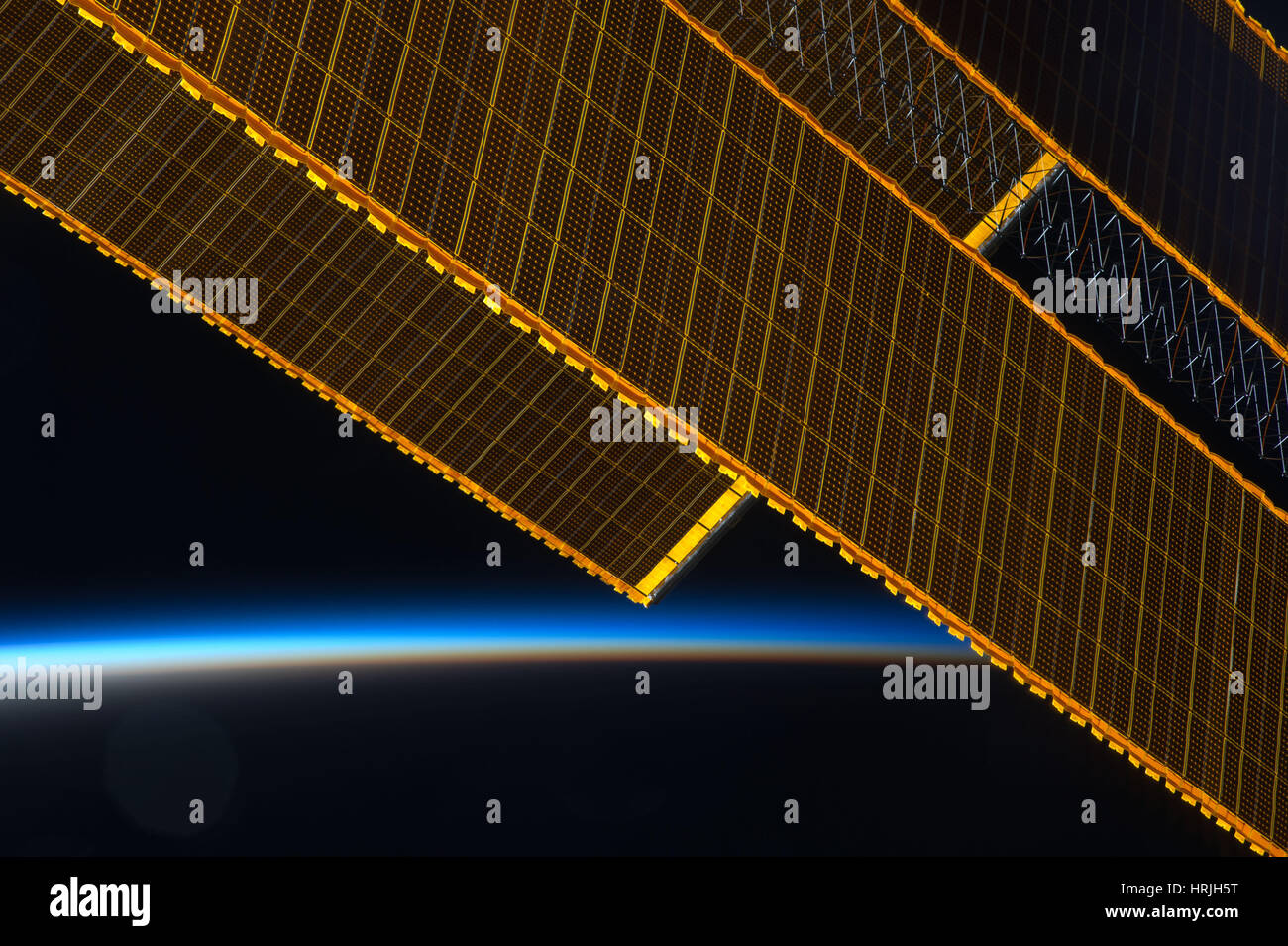 Expedition 40, Solaranlage Flügel auf ISS, 2014 Stockfoto