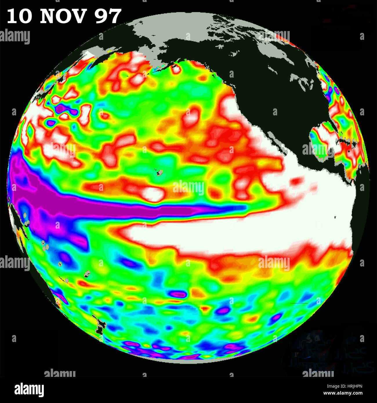 El Ni̱o, Meer Oberflächenhöhe Nov 1997 Stockfoto