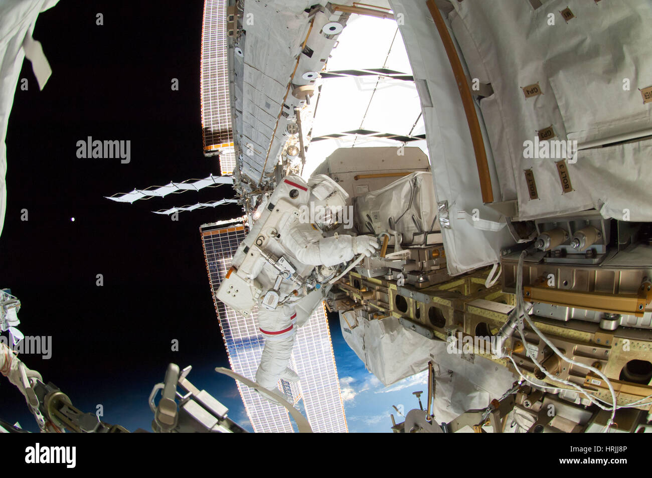 Reid Wiseman Weltraumspaziergang ISS 2014 Stockfoto