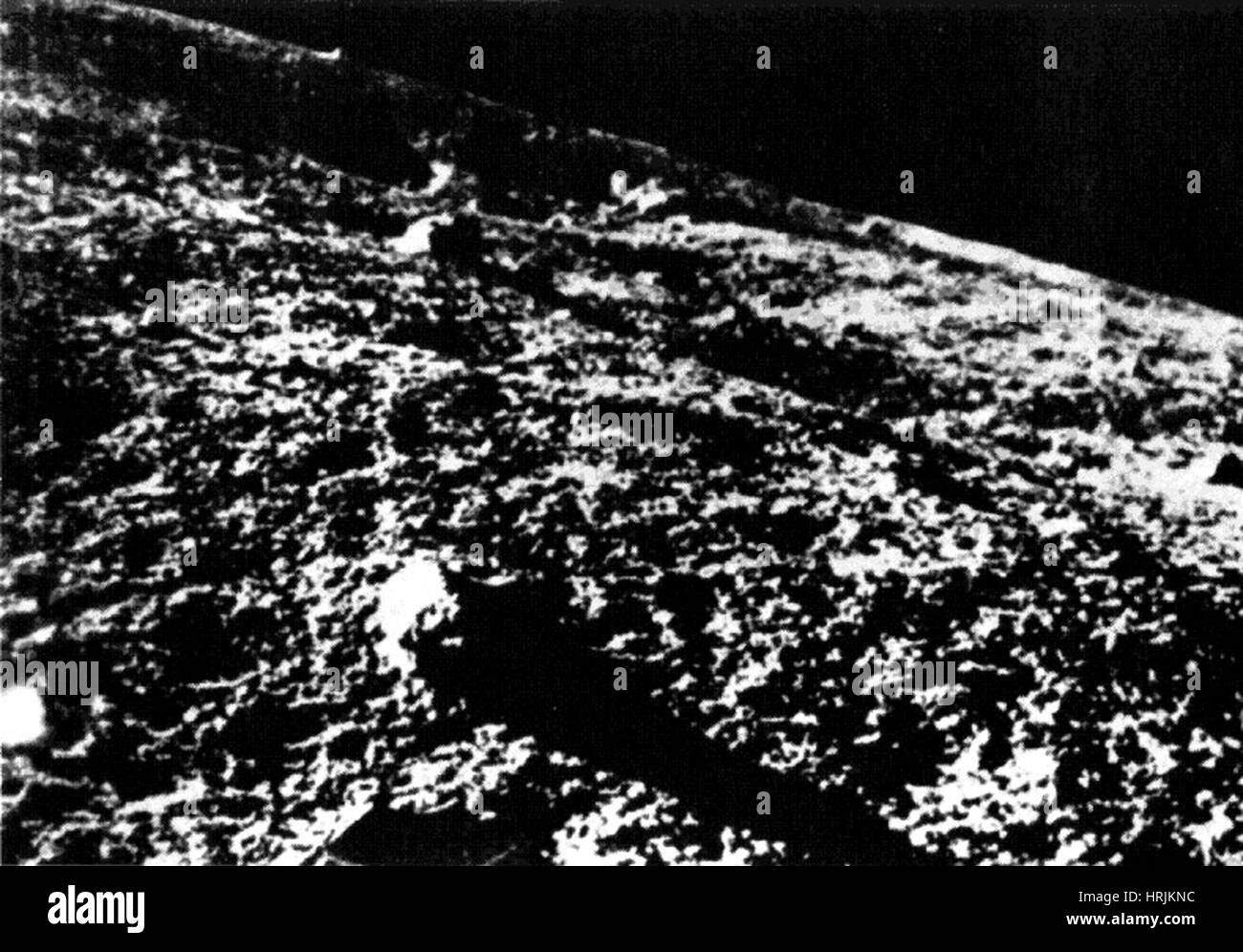 Erstes Bild von der Oberfläche des Mondes, 1966 Stockfoto