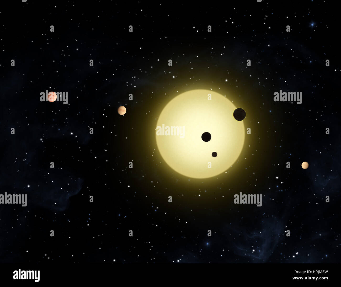 Exoplaneten, Kepler-11 System Stockfoto