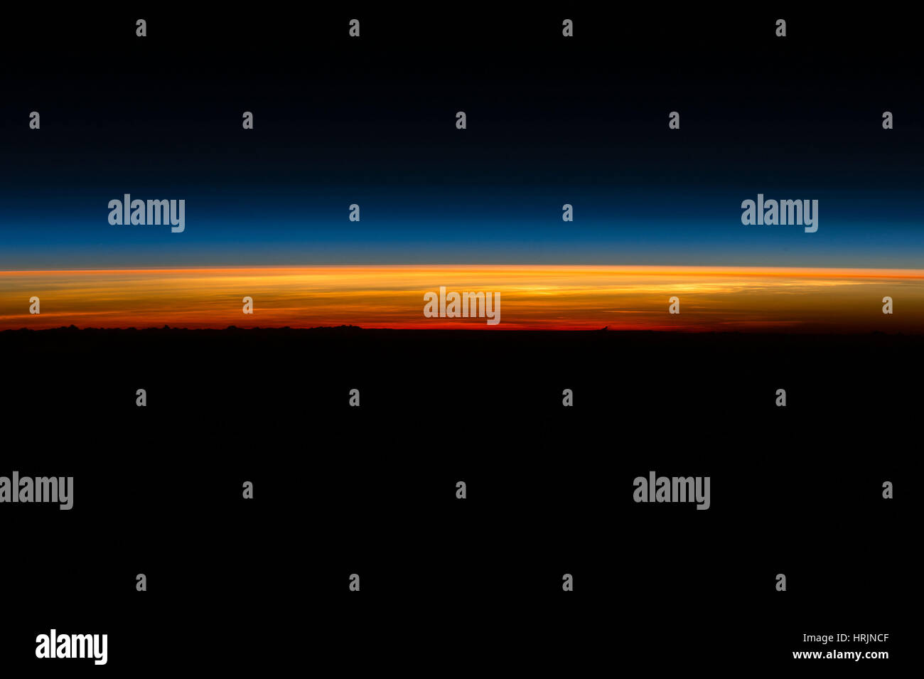 Sonnenaufgang von ISS, Jahr lange Mission Stockfoto