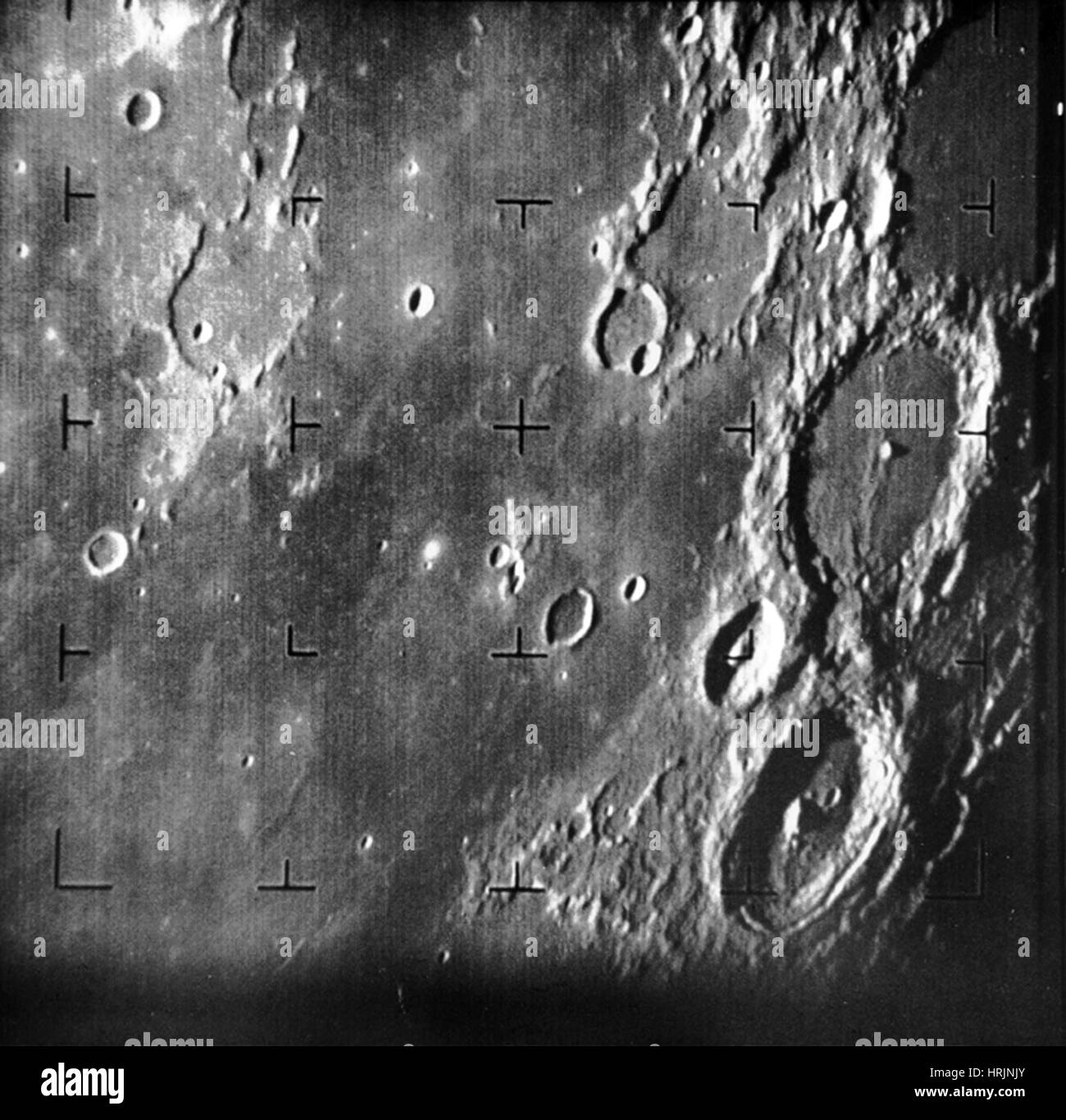 Erstes Bild des Mondes von Ranger 7, 1964 Stockfoto