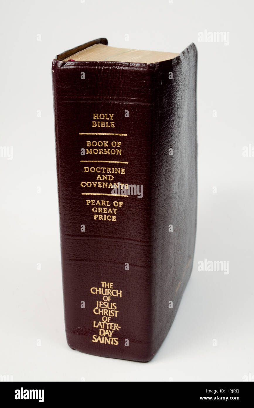 Das Buch Mormon und die Bibel Stockfoto