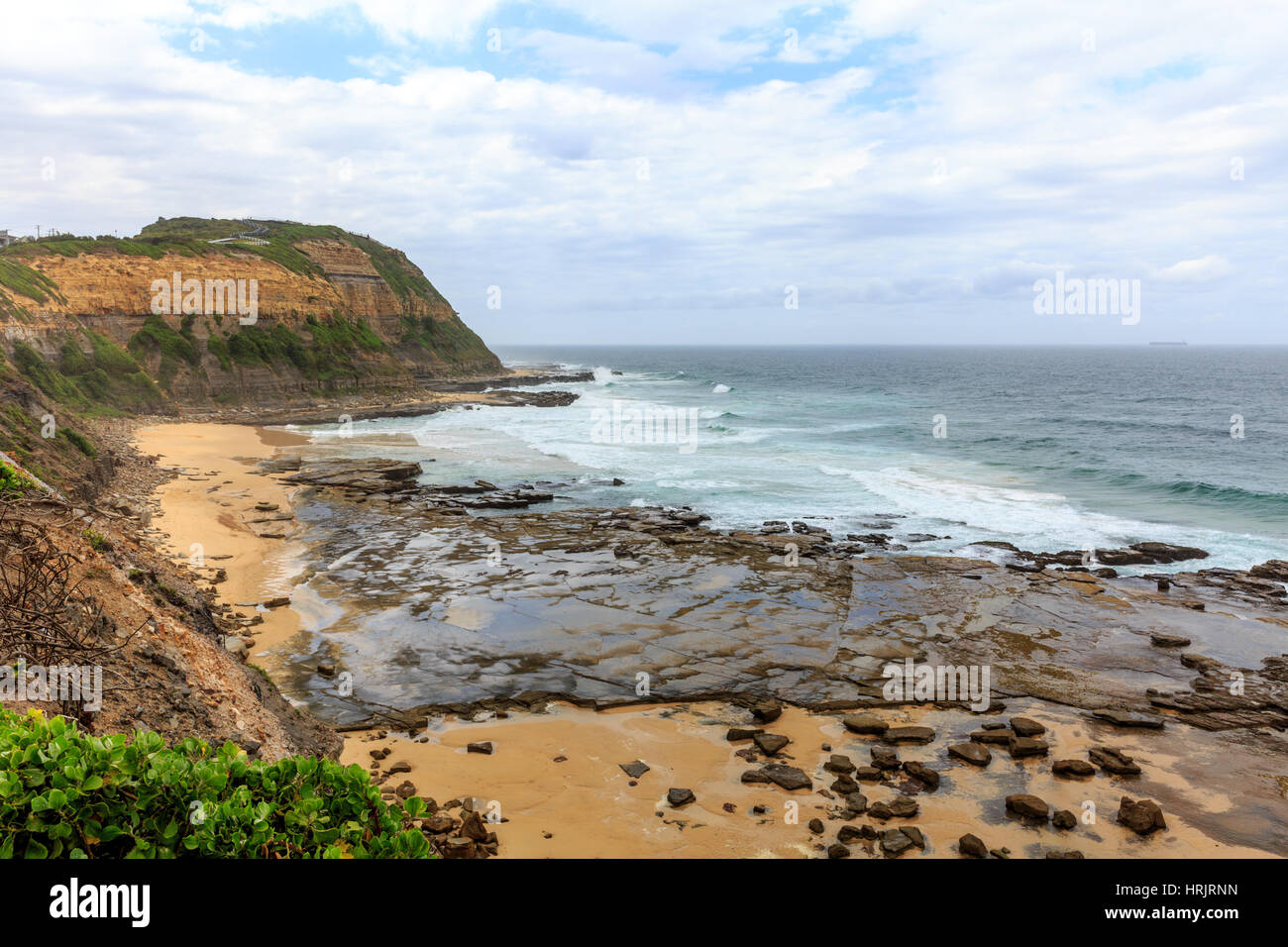 Bar-Strand und Küste in Newcastle, Stadt in New South Wales, Australien Stockfoto