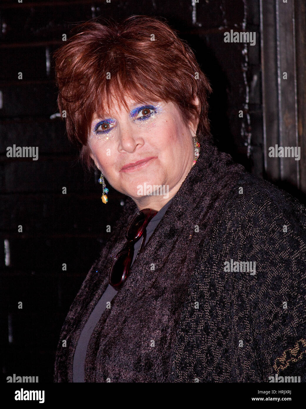 Carrie Fisher bekannt für die Wiedergabe von Prinzessin Leia in Star Wars am Broadway nach Wunschdenken trinken zeigen Stockfoto