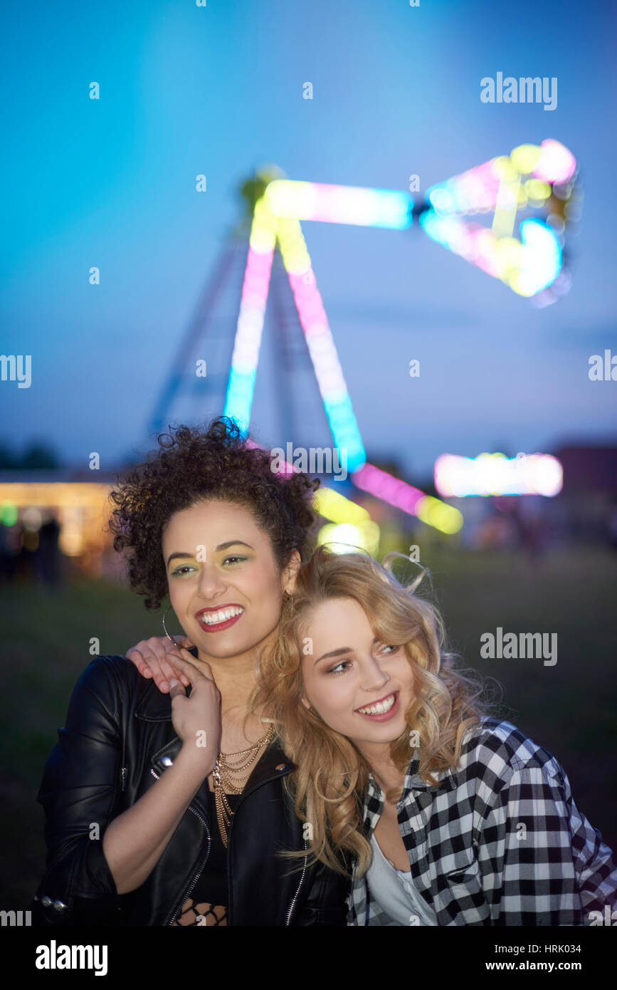 Tolle Zeit im Vergnügungspark Stockfoto