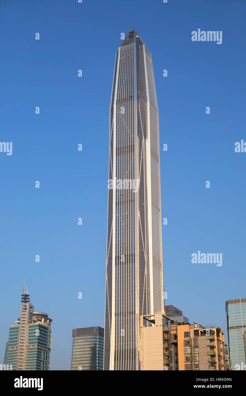 Ping An International Finance Centre (4. weltweit höchste Gebäude im Jahr 2017 auf 600m), Futian, Shenzhen, Guangdong, China Stockfoto