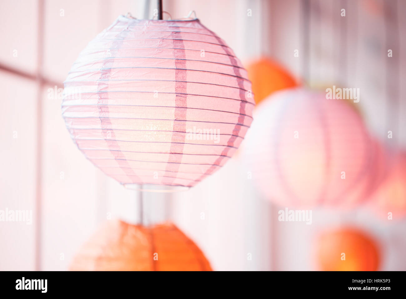 Chinesisches Neujahr-Laternen in Chinatown. Stockfoto