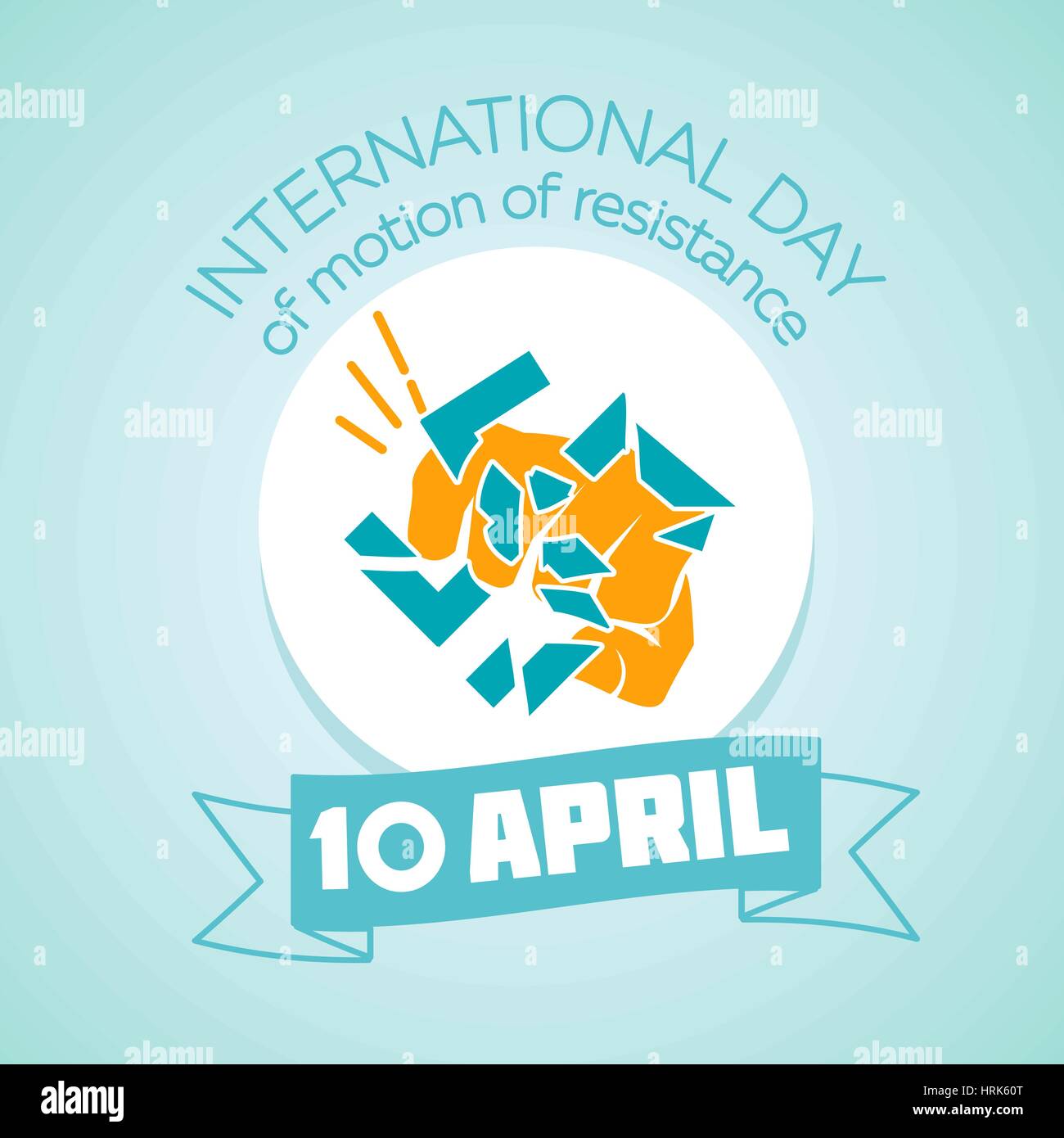 Kalender für jeden Tag am 10. April. Urlaub - internationaler Tag der Bewegung des Widerstands. Symbol in der linearen Stil Stock Vektor
