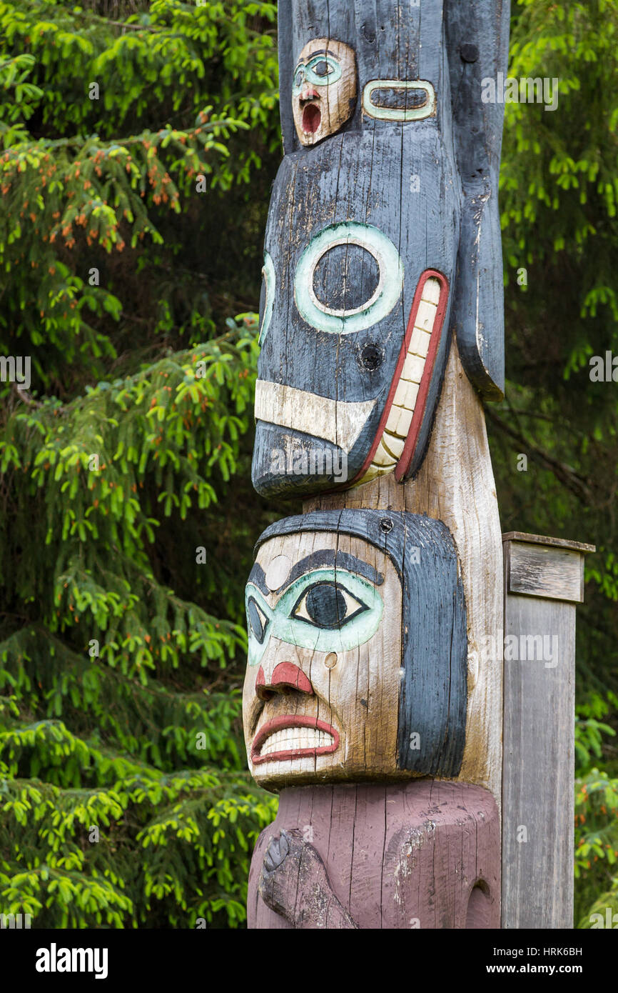 Totem der alten Inuit in Alaska Stockfoto