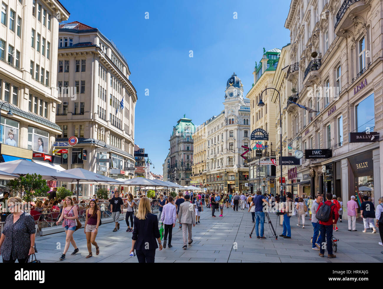 Geschäfte am Graben, Innere Stadt, Wien, Österreich Stockfoto