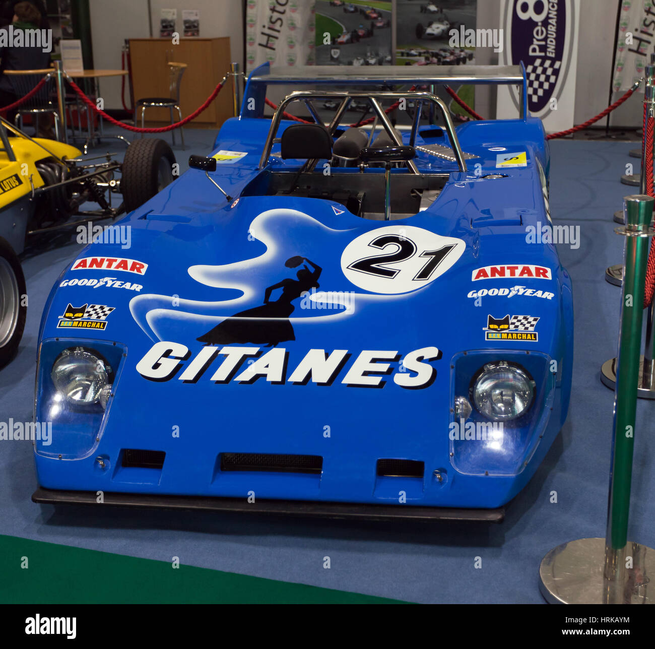Vorderansicht eines 1973 Lola T282 ausgestellten historischen Motorsport International 2017 Stockfoto