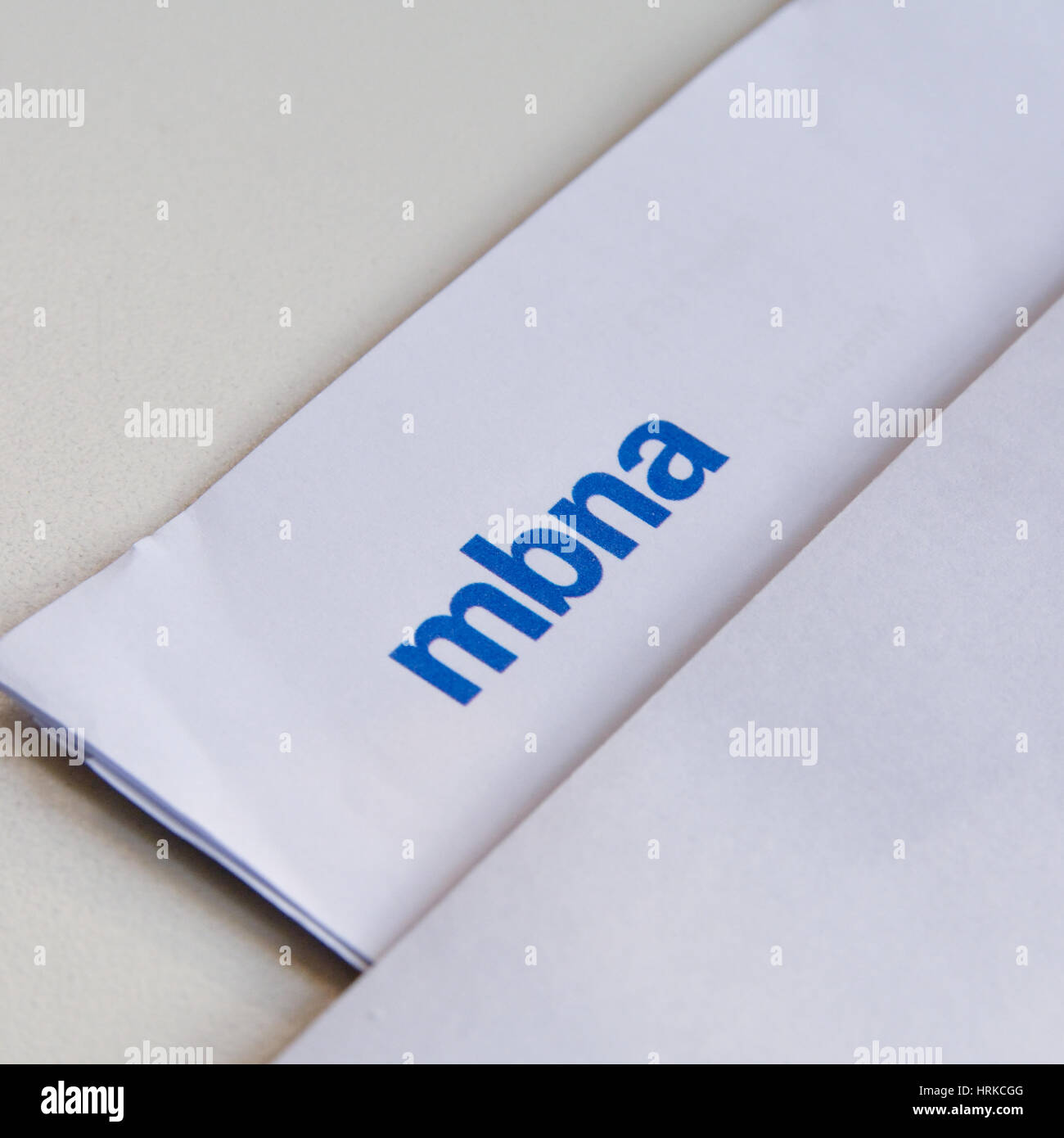 MBNA Logo auf monatlichen Kreditkartenabrechnung Stockfoto