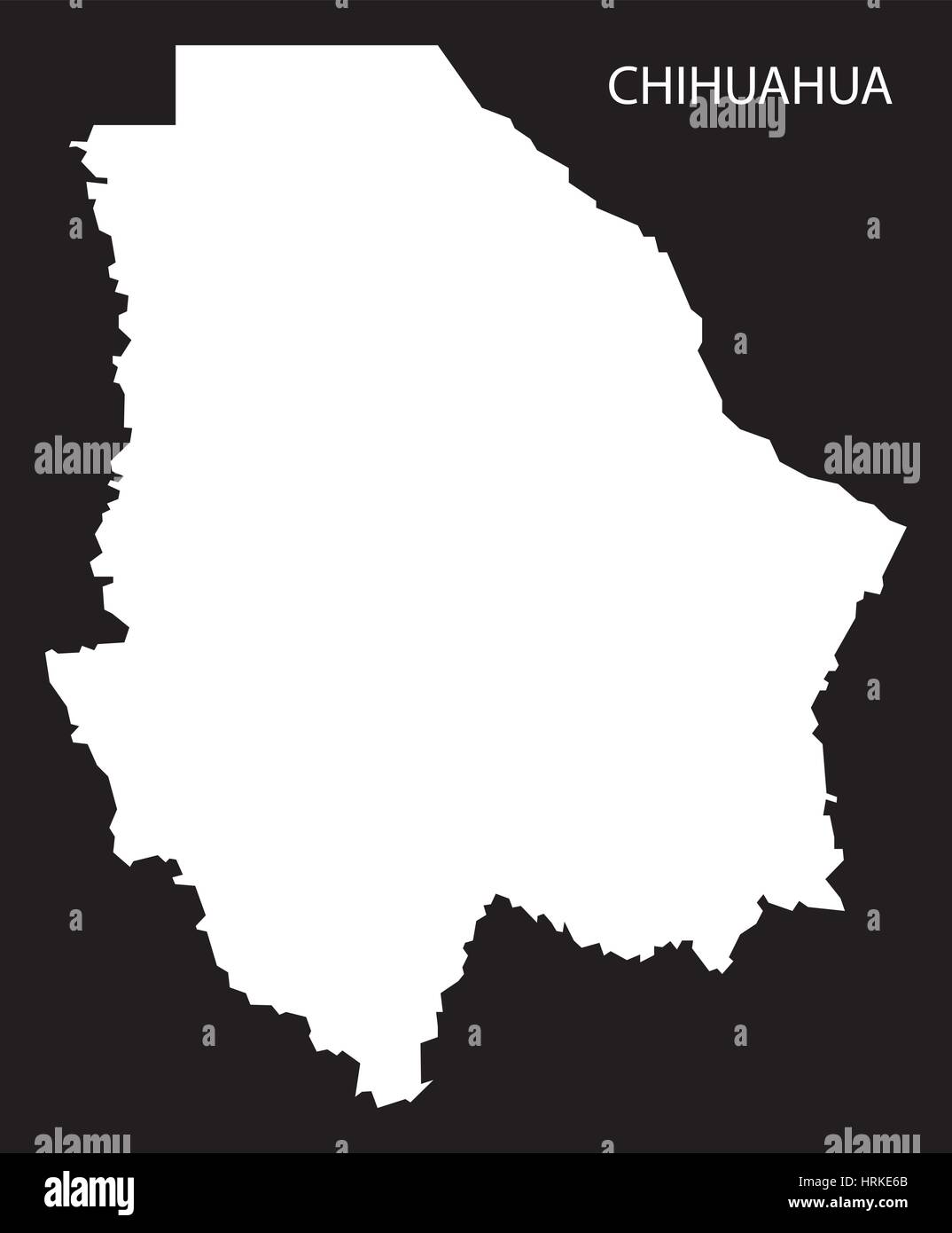 Chihuahua Mexiko Karte schwarz invertiert silhouette Stock Vektor