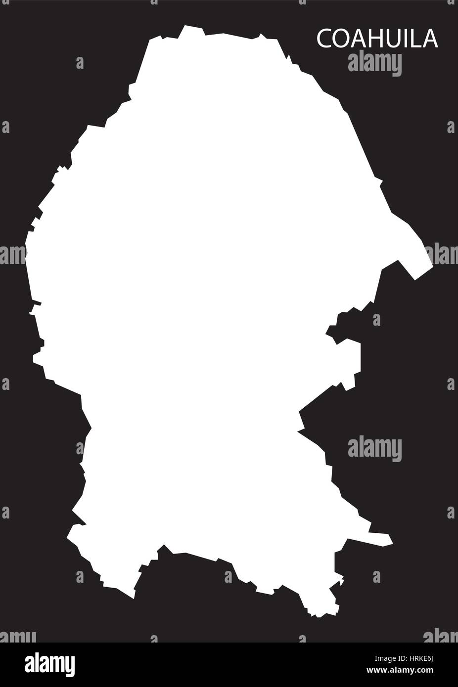 Coahuila Mexiko Karte schwarz invertiert silhouette Stock Vektor