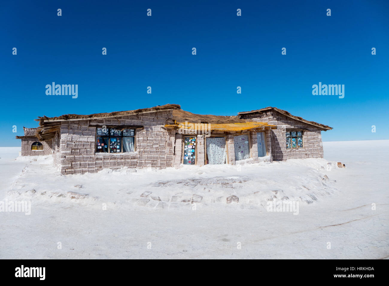 Salar de Uyuni ist der weltweit größte Salz flach 10.582 Quadratkilometer (4.086 Quadrat-Meile). Es befindet sich in der Daniel Campos Provinz in Potosí in so Stockfoto