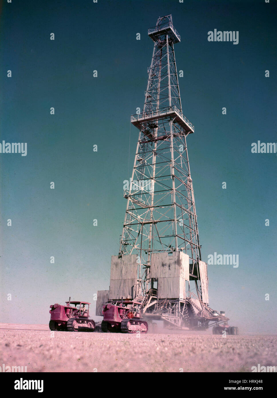 Saudi-arabischen Öl-Exploration, historische Stockfoto