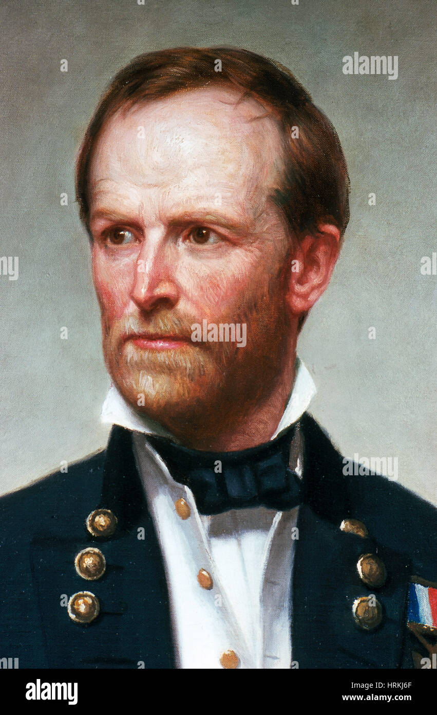 William Tecumseh Sherman, US-amerikanischer General der Union Stockfoto