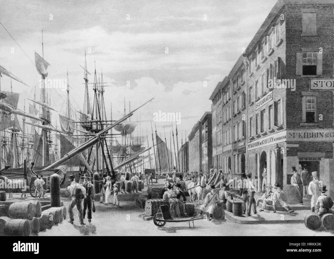 South Street, NYC, 1828 Stockfoto